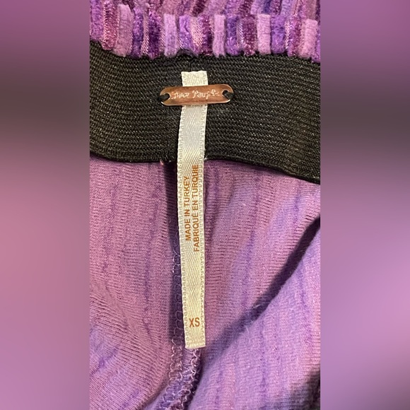 Free People Penny Pull-On Velvet Deep Purple Flare Pants - Picture 6 of 6